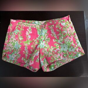 Lilly Pulitzer Pink and Green Floral Shorts
